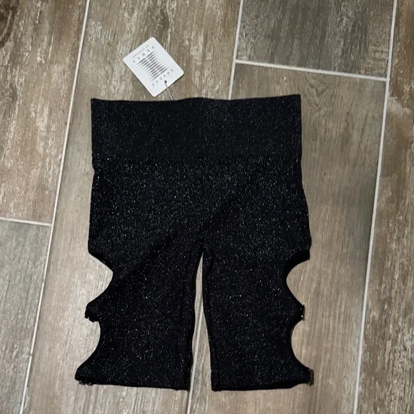 Savage X Fenty Black sparkler Cut-Out Bike Shorts - Picture 3 of 8